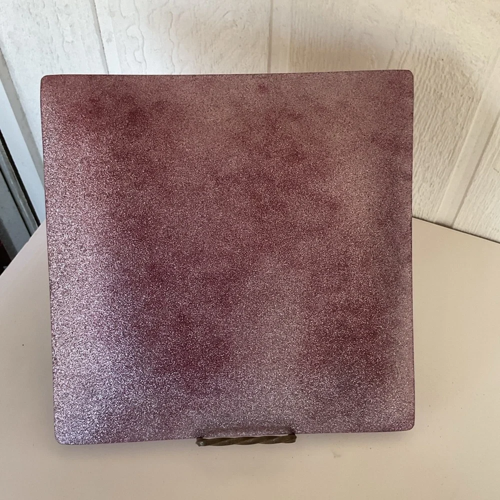 Pier 1 Set of Two Sparkling Pink Square Charger Plates